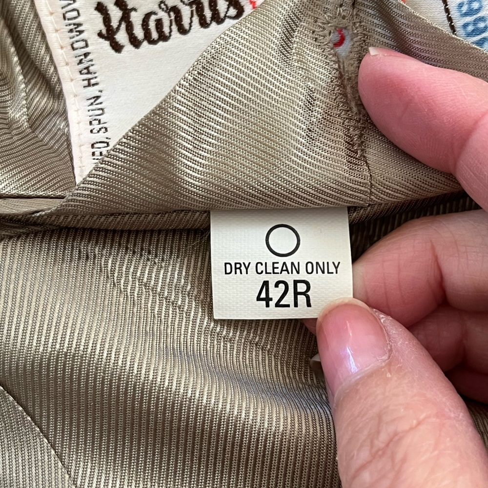 VINTAGE HARRIS TWEED MENS JACKET 100% Handwoven Wool Made for Orvis Size 42R - Picture 12 of 15